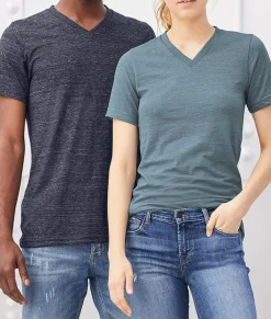 Women Nayked Apparel Tops>Women'S Short Sleeve Slub Jersey V-Neck T-Shirt