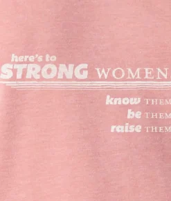 Women Nayked Apparel Hoodies & Sweatshirts>Women'S Soft Burnout French Terry Graphic Pullover | Here'S To Strong Women