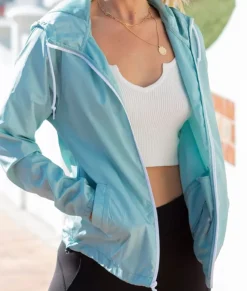 Women Nayked Apparel Hoodies & Sweatshirts>Women'S Soft Lightweight Oversized Full-Zip Windbreaker Jacket