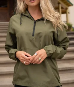 Women Nayked Apparel Hoodies & Sweatshirts>Women'S Soft Lightweight Oversized Half-Zip Pullover Windbreaker Anorak