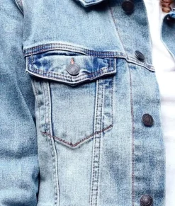 Women Nayked Apparel Tops>Women'S Soft Oversized Vintage Denim Jacket